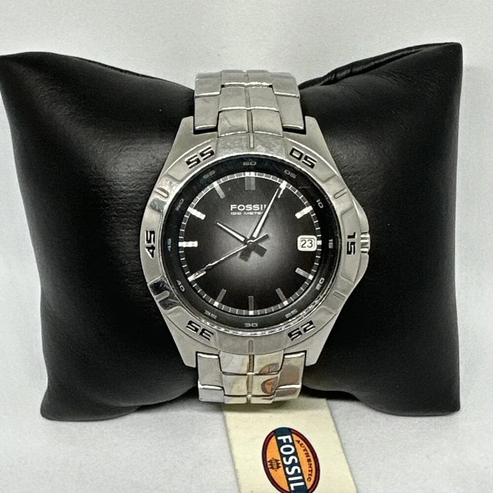 Fossil Degrade AM3997 Men's Silver Stainless Steel Analog Dial Wristwatch HME746